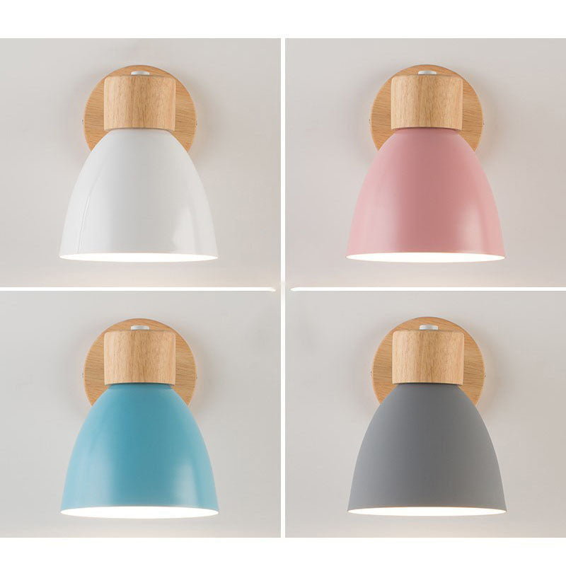 Moderner Minimalistischer Holzkonus LED Wandleuchte | 1-Lampe