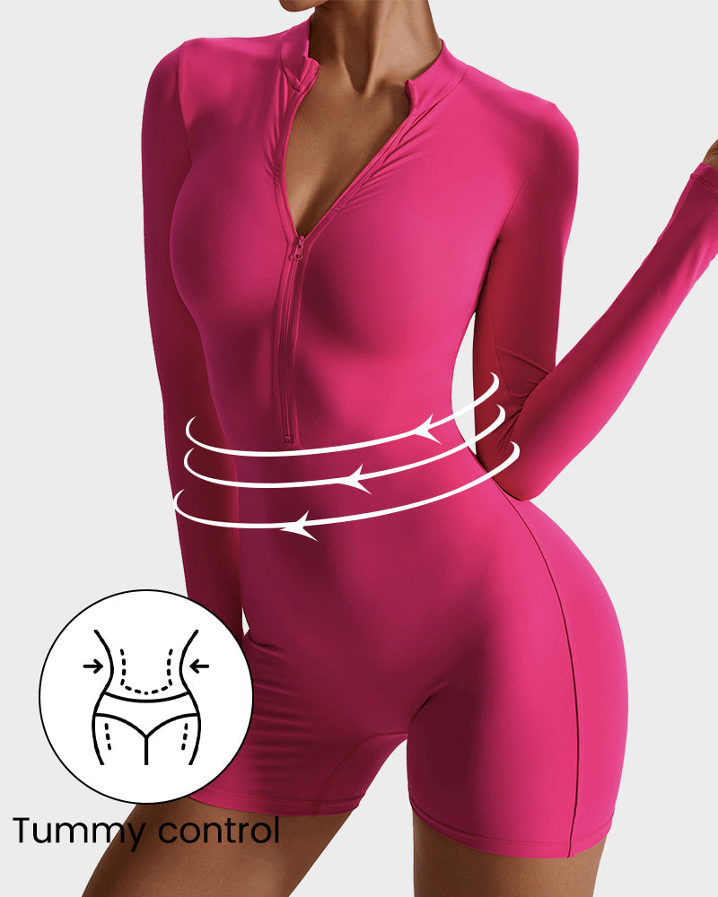 EliteFit Luxe Zip Jumpsuit Shorts | Leichtgewicht und stilvolles Workout-Essential für ultimativen Komfort und Leistung