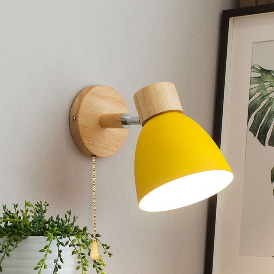 Moderner Minimalistischer Holzkonus LED Wandleuchte | 1-Lampe