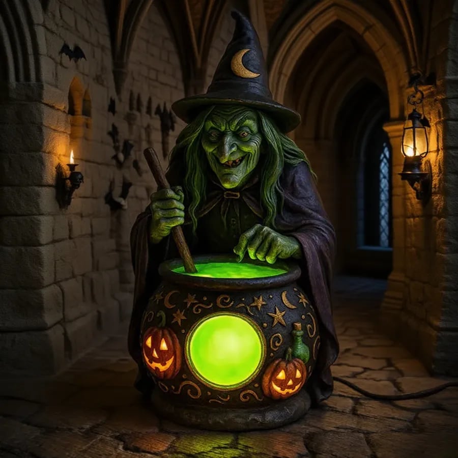 WitchGlow Kessel Lampe | Verzaubernde Halloween-Dekoration, die eine magische Atmosphäre schafft