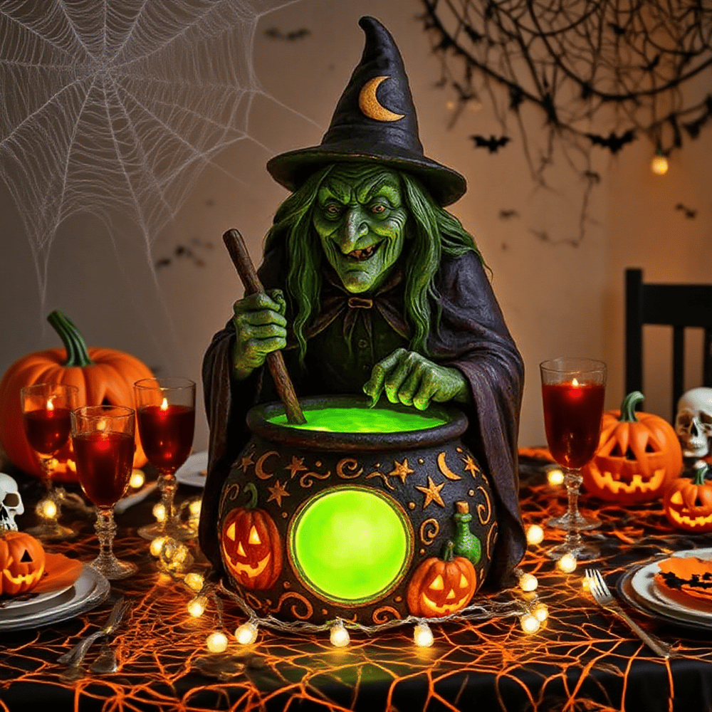 WitchGlow Kessel Lampe | Verzaubernde Halloween-Dekoration, die eine magische Atmosphäre schafft