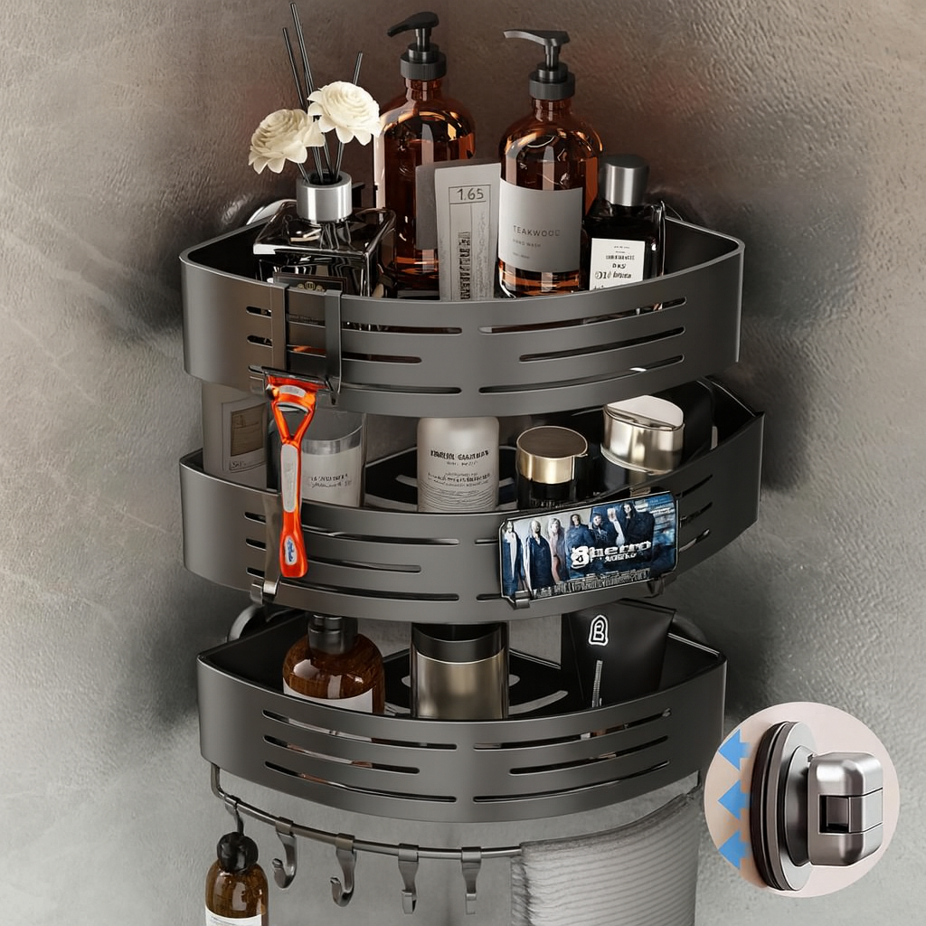 CaddyCraft Dreieckiger Dusch Organizer | Maximieren Sie den Raum mit einem stilvollen, vielseitigen Caddy