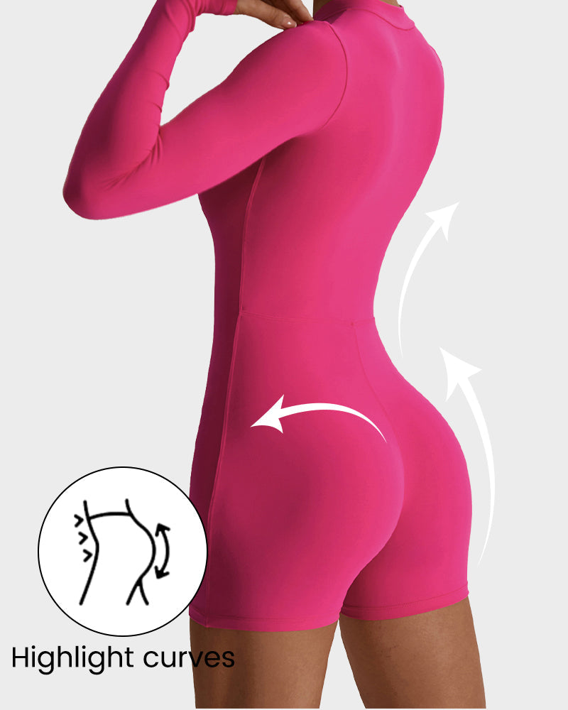 EliteFit Luxe Zip Jumpsuit Shorts | Leichtgewicht und stilvolles Workout-Essential für ultimativen Komfort und Leistung
