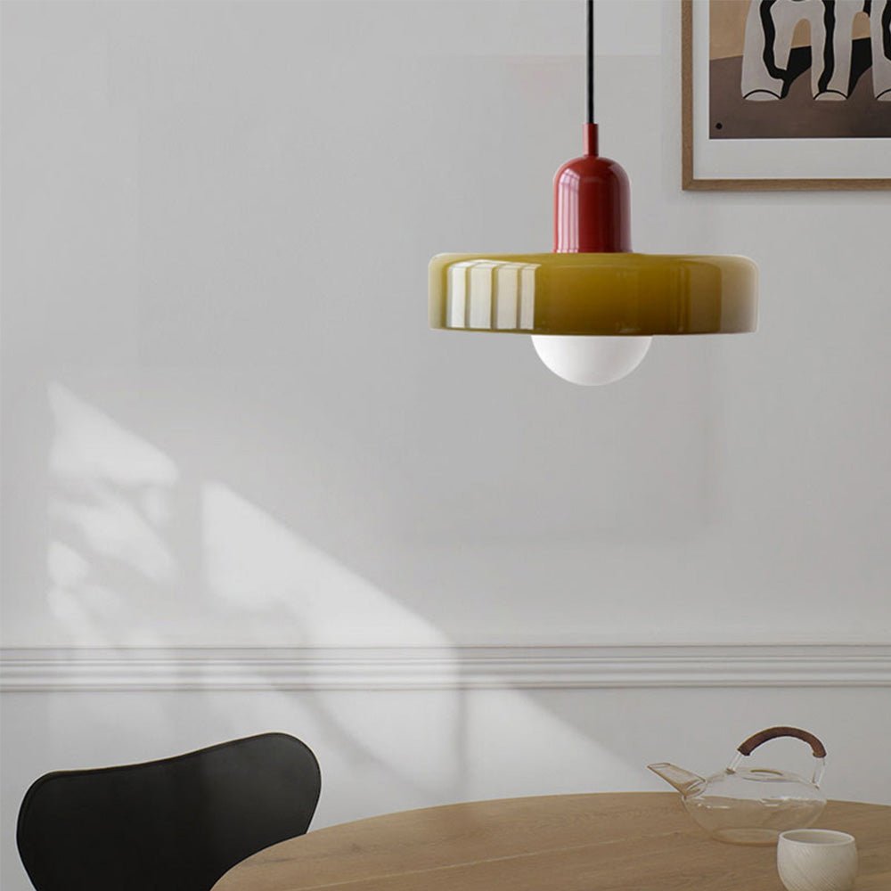 Bauhaus Bunte Glas Hängeleuchte für Moderne Innenräume