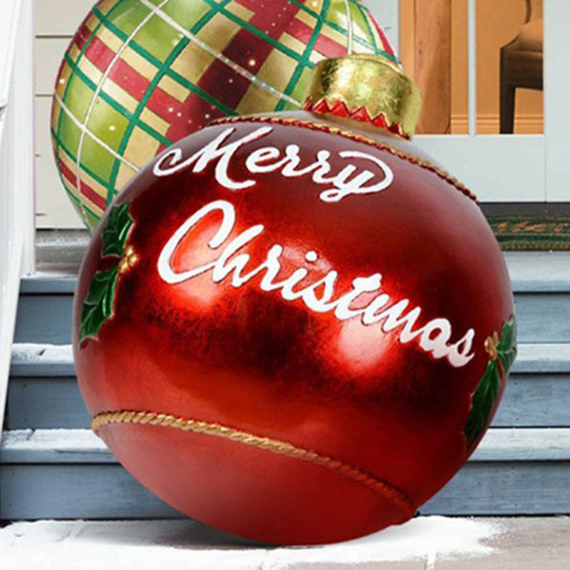 Aufblasbare Weihnachtskugel Außen Deko 60cm – Wetterbeständige PVC Weihnachtsdekoration