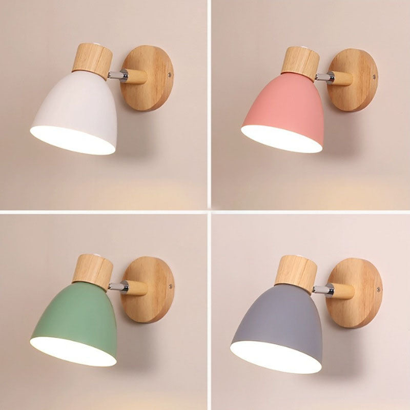 Moderner Minimalistischer Holzkonus LED Wandleuchte | 1-Lampe