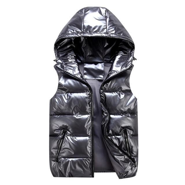 Elegante unisex Steppweste mit Kapuze