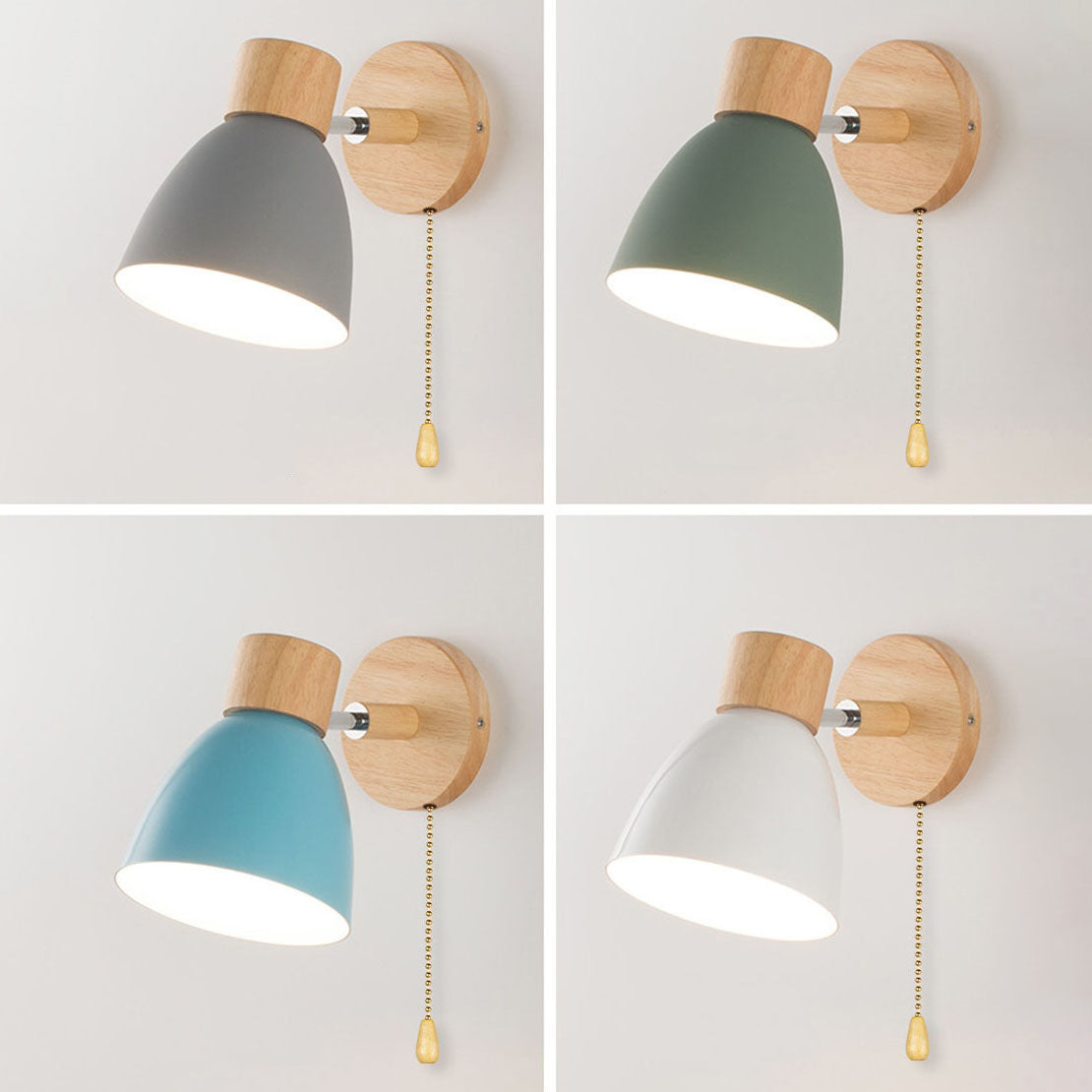 Moderner Minimalistischer Holzkonus LED Wandleuchte | 1-Lampe