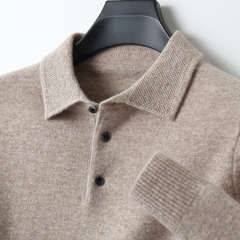 NordicLuxe Cashmere Merino Wolle Polohemd, Stockholm Stil