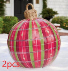 Aufblasbare Weihnachtskugel Außen Deko 60cm – Wetterbeständige PVC Weihnachtsdekoration