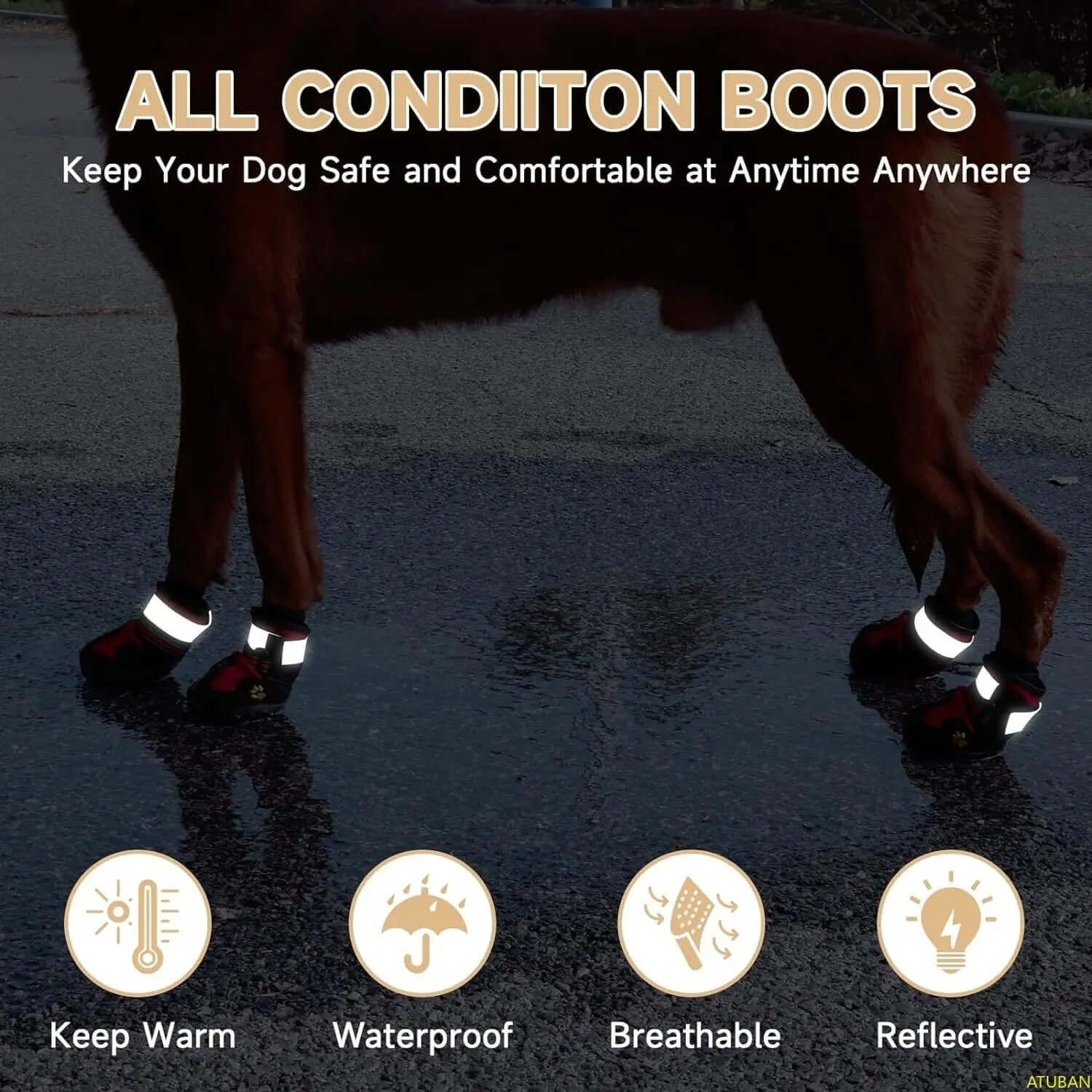 Wasserdichte Antirutsch-Hundestiefel - Optimale Schutz