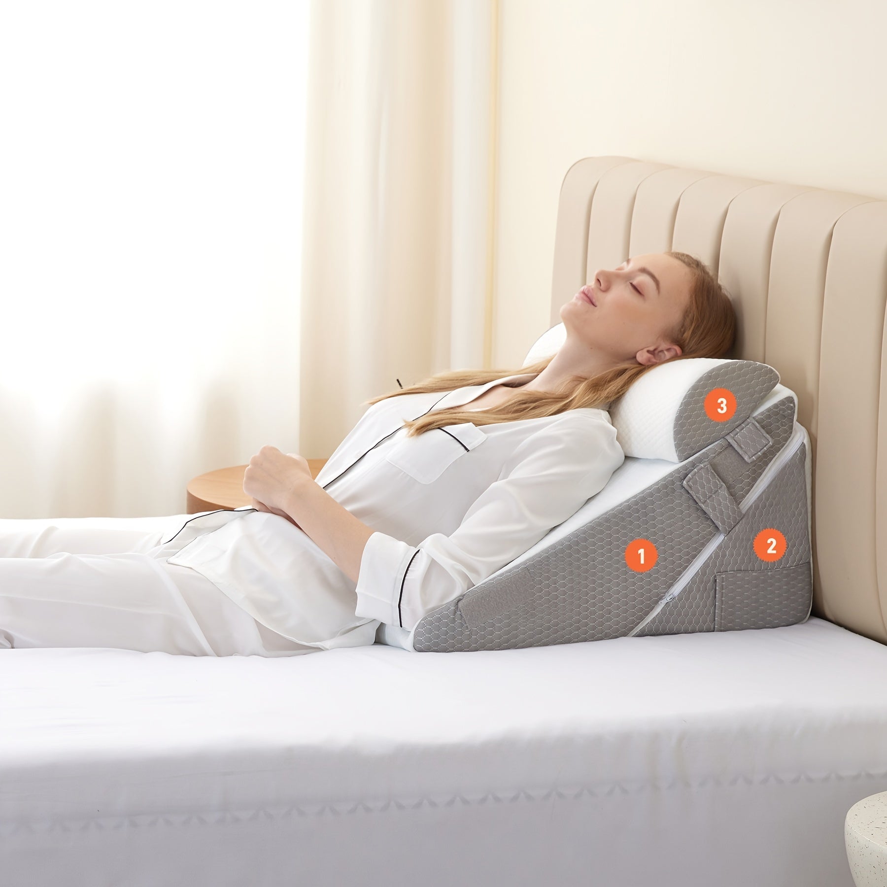 Verstellbares orthopädisches Keilkissen RelaxPlus - Premium 7-in-1-Memory-Schaum-Unterstützungssystem