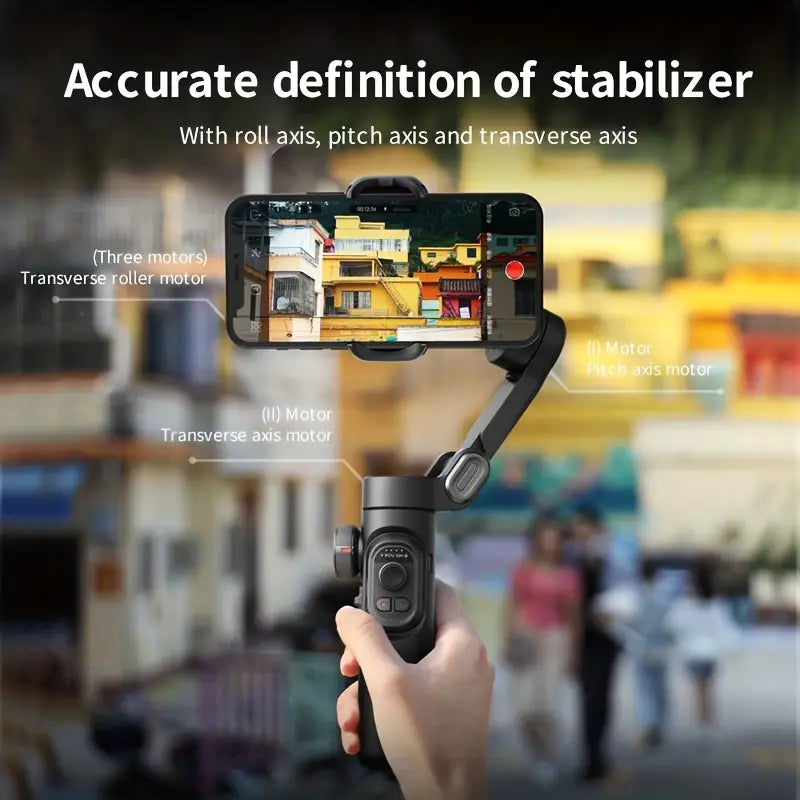 SmartPro Handheld Gimbal Stabilizer - Faltbarer Smartphone Video Vlog PTZ Stabilizer für iPhone, Android und Samsung