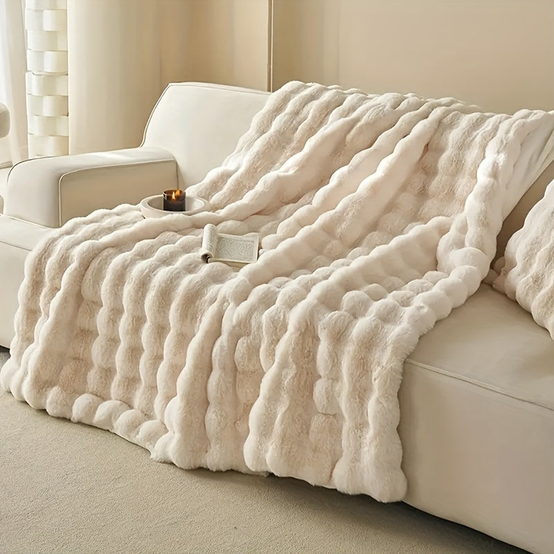 Bubble Fleece Decken – Luxuriöse Weiche Plaid für Extra Komfort