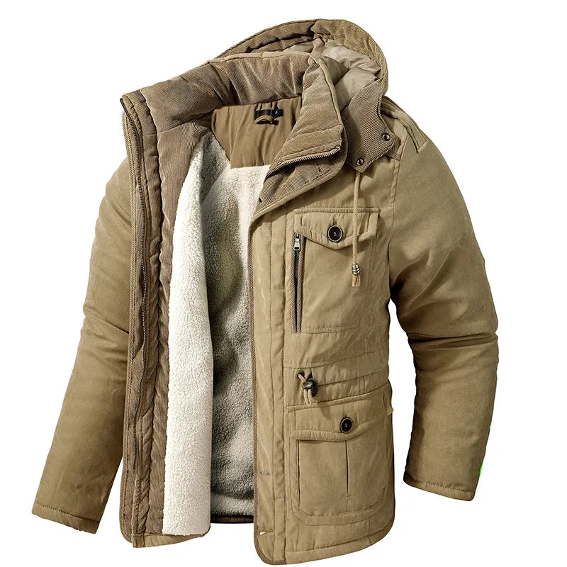 Hans™ Warme Winterjacke mit Futter aus Fell