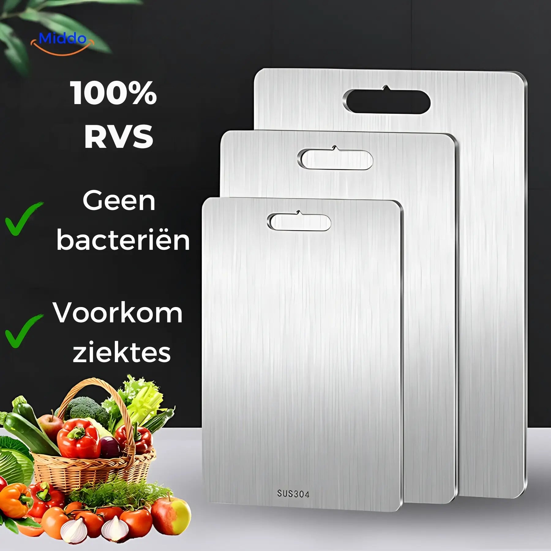 CleanGuard RVS Schneidebrett | Schützen Sie sich vor Mikroplastik und Bakterien!