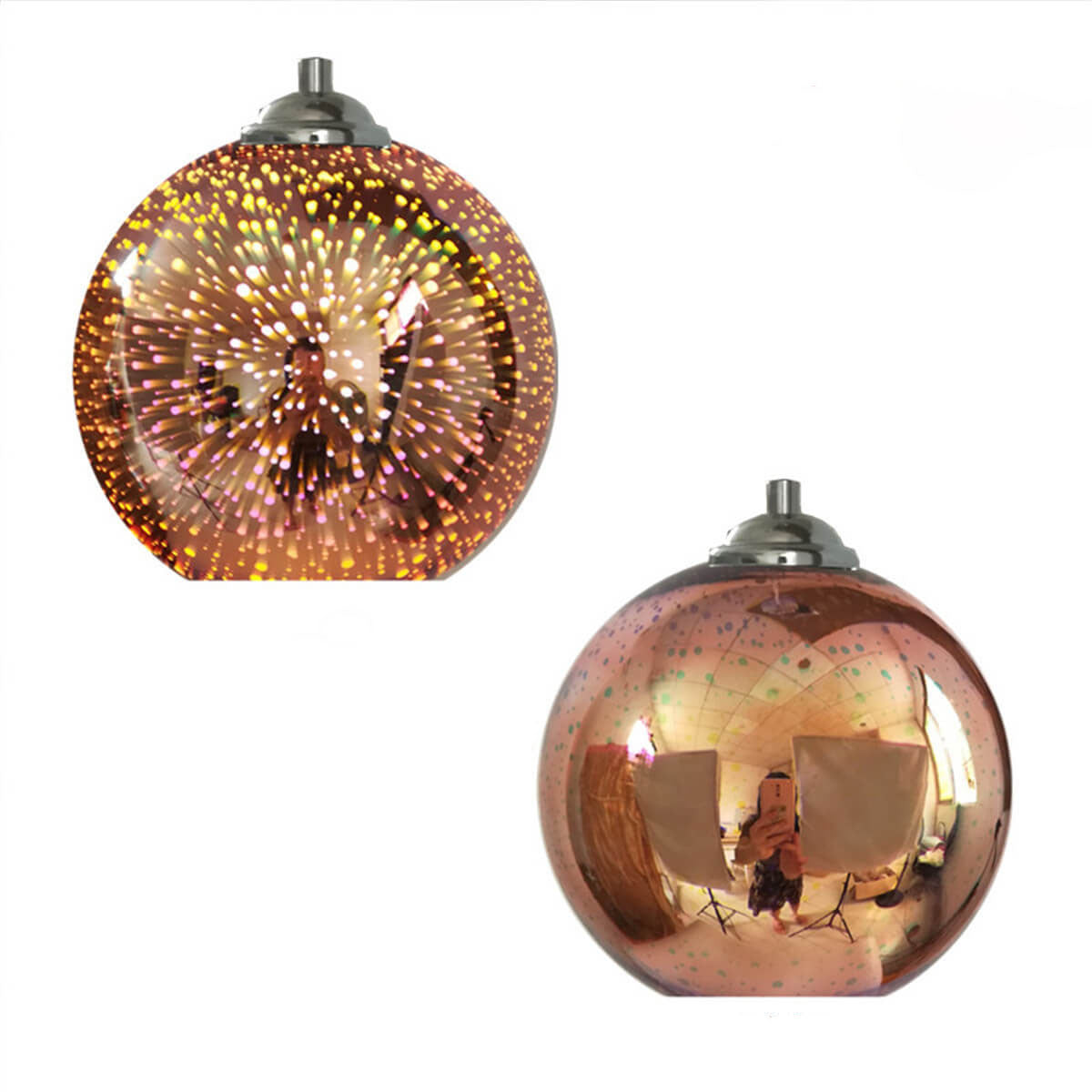 Frendorf | 3D Feuerwerk Glas Pendelleuchte | Kreatives Farbglas Design