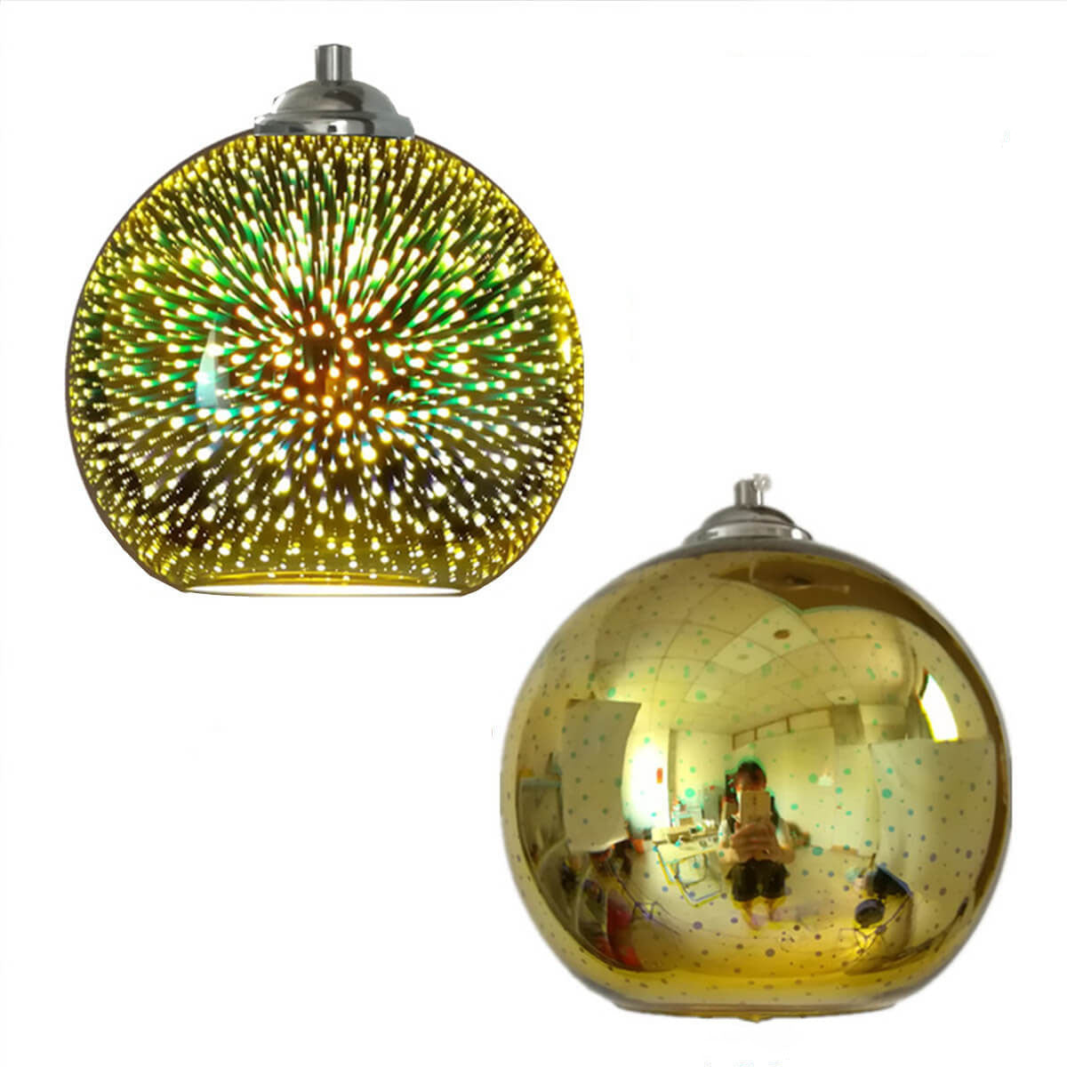Frendorf | 3D Feuerwerk Glas Pendelleuchte | Kreatives Farbglas Design