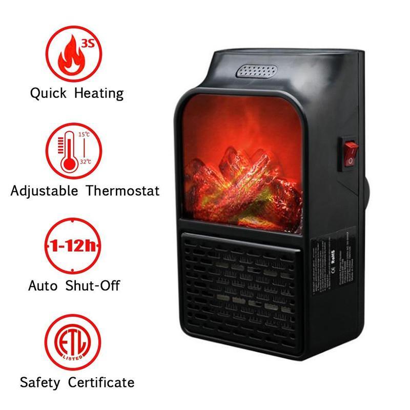 PTC Wandheizung 500W mit Flammeneffekt – Kompakte elektrische Heizung