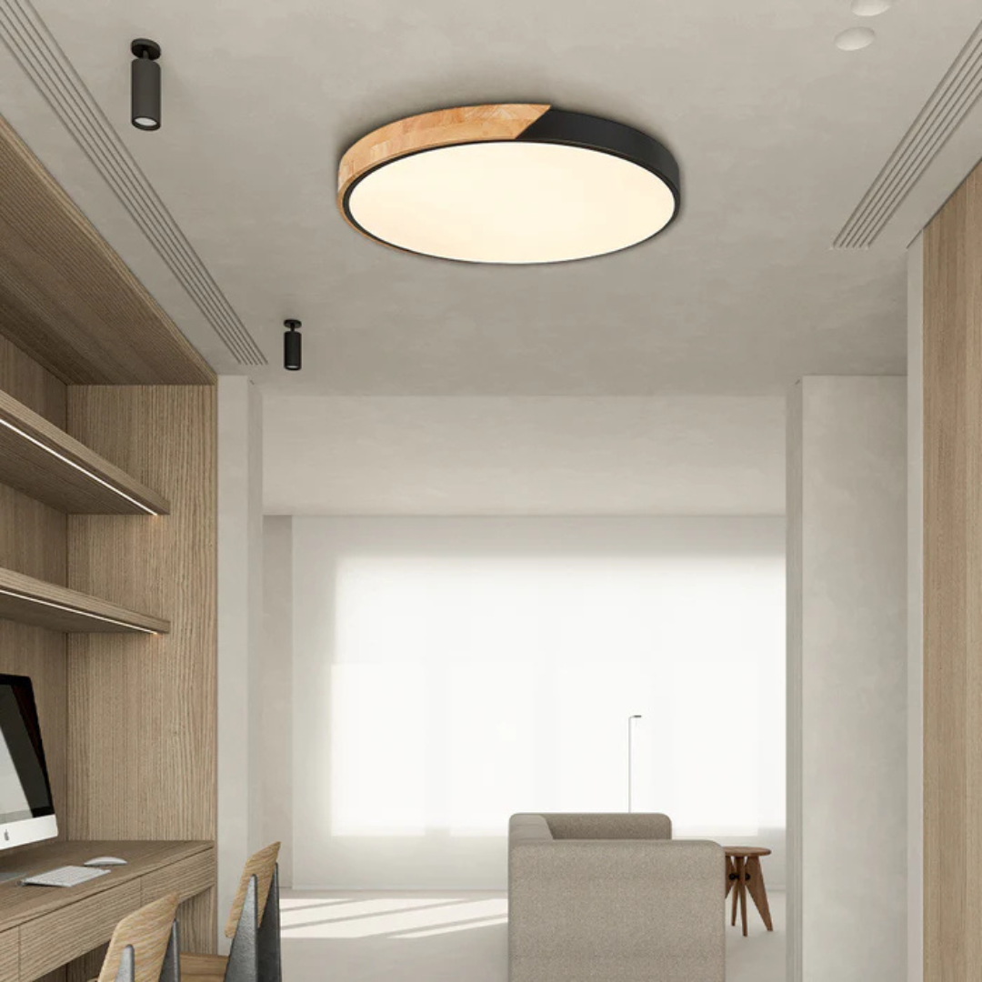 Delos - Skandinavische Holz-LED-Deckenlampe