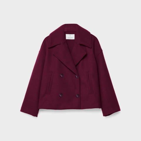 Kurze Damenjacke mit doppelter Knopfleiste | Warm