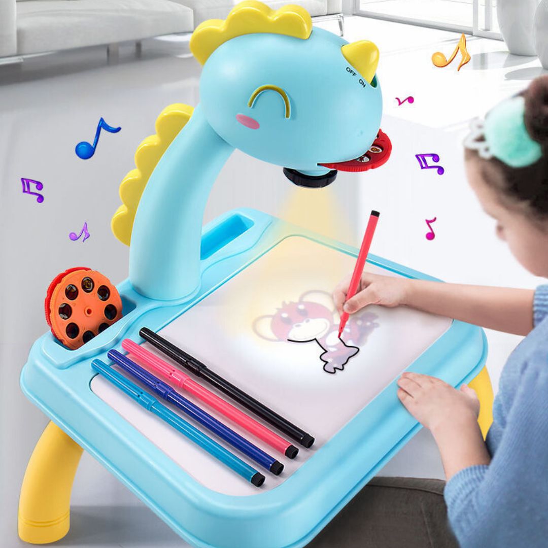 Kreativer Zeichentisch mit Projektor für Kinder