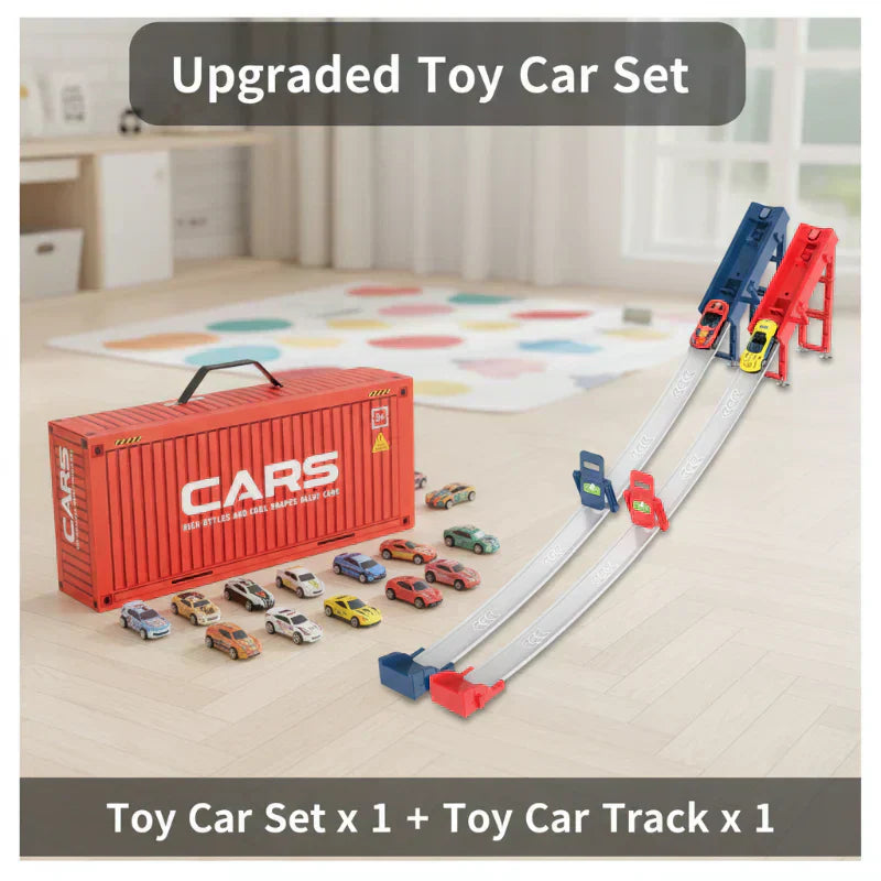 MiniGarage | 48 Mini Retro Autos mit Integrierter Garage für Kinder