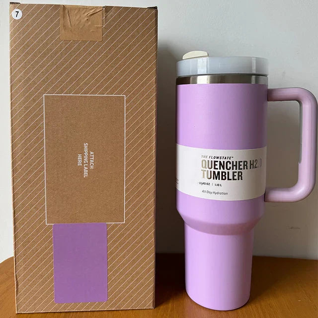 Isolierte Edelstahl-Reisebecher 40oz Mit Griff Lebenslange Deckel Und Strohhalm
