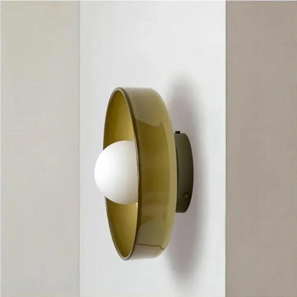 Nordic Glass Olive Disc Wand- & Deckenleuchte LED 1-Licht