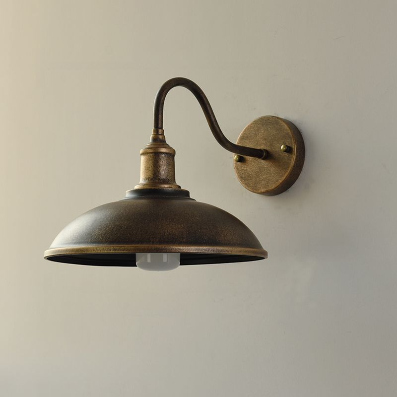 Vintage Industrielle Eisen Schüssel Außen Wandlampe LED 1-Licht