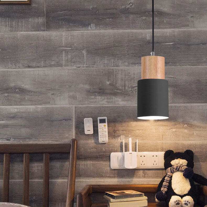 Frendorf | Metall Holz Pendelleuchte | Modernes Industrielles Design