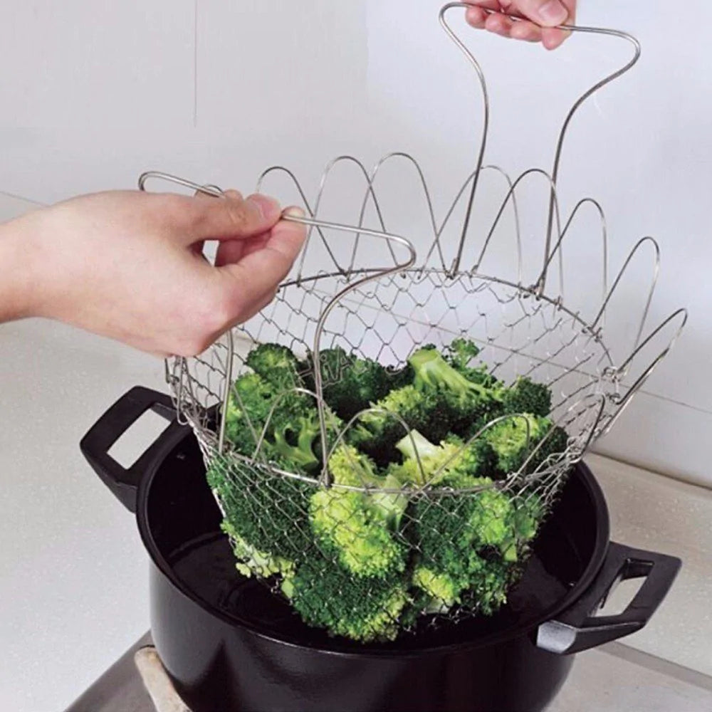 GourmetCraft Elite Kochkorb | Vielseitiger Edelstahlkorb für müheloses Kochen und Dämpfen