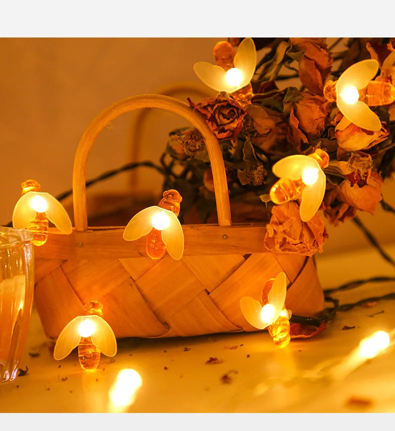Solar LED Lichterkette mit Bienen – Solar Gartenbeleuchtung für draußen
