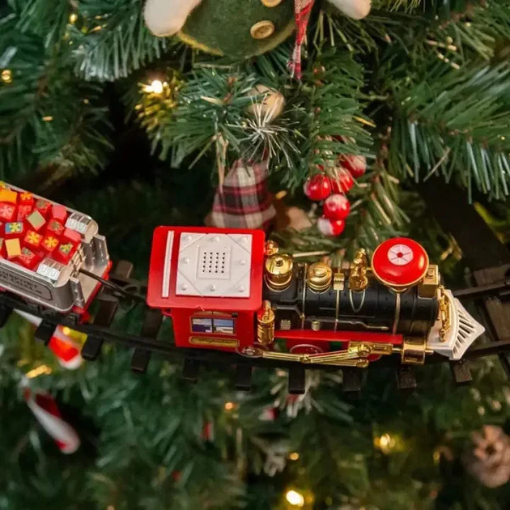 KerstExpress Baumzug – Fahrende Weihnachtsbahn mit Licht, Sound und Baumhalterung
