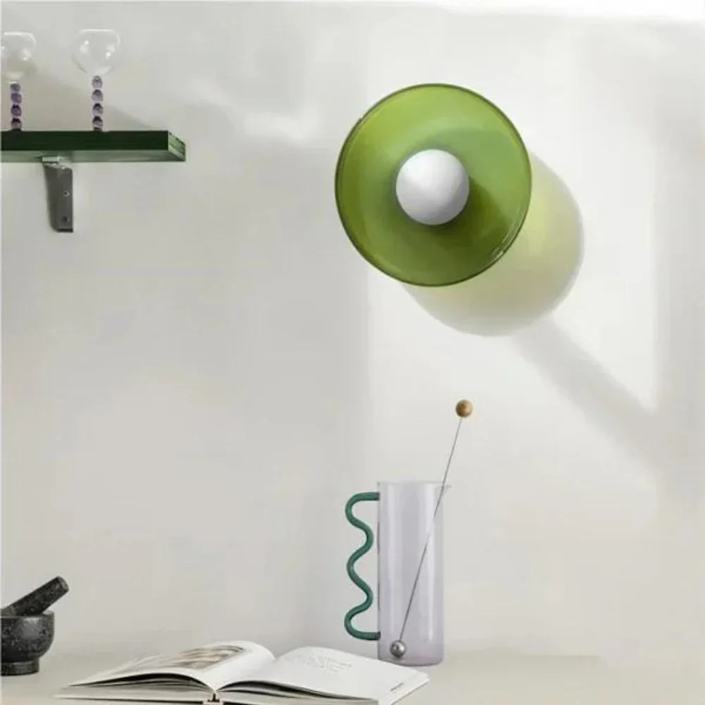 Nordic Glass Olive Disc Wand- & Deckenleuchte LED 1-Licht