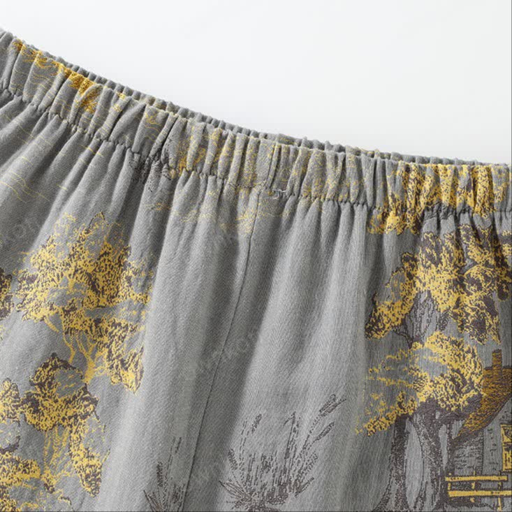 Neutrales Baumwoll-Kimono-Pyjamaset