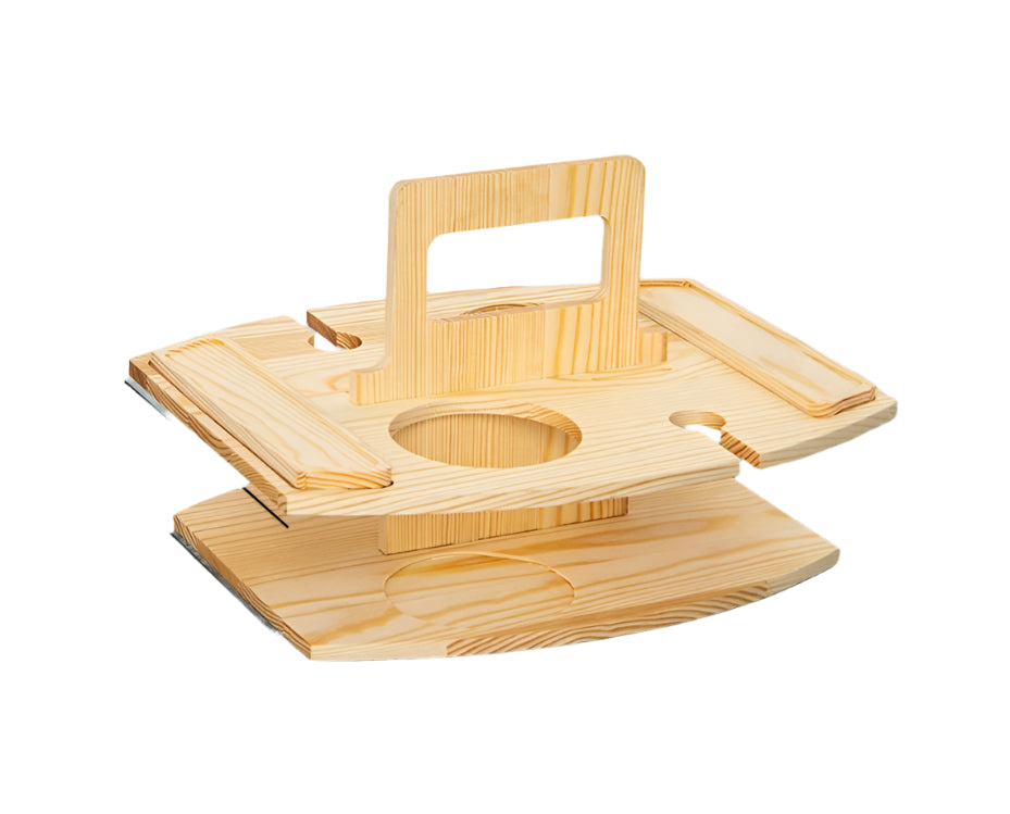 Tragbarer Holztisch für Picknicks mit großzügigem Servierbereich 36x31x26cm