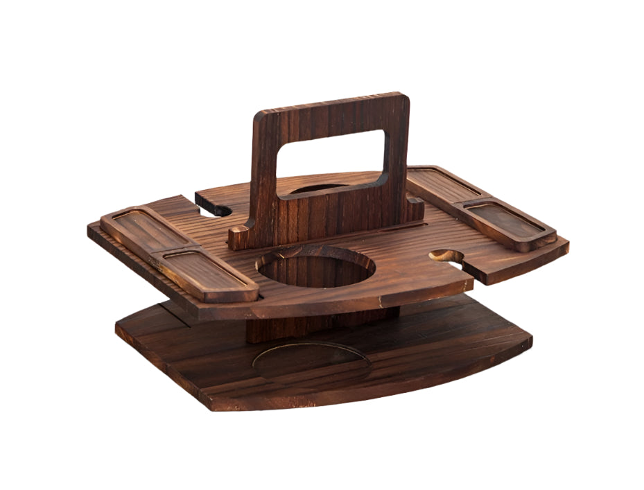 Tragbarer Holztisch für Picknicks mit großzügigem Servierbereich 36x31x26cm