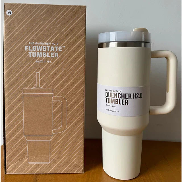 Isolierte Edelstahl-Reisebecher 40oz Mit Griff Lebenslange Deckel Und Strohhalm