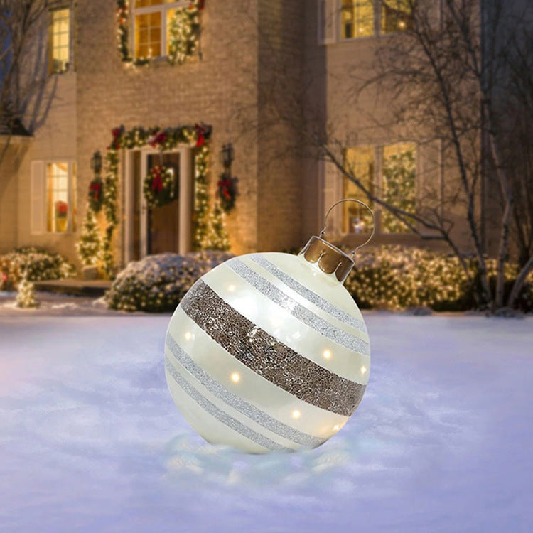 Aufblasbare Weihnachtskugel Außen Deko 60cm – Wetterbeständige PVC Weihnachtsdekoration