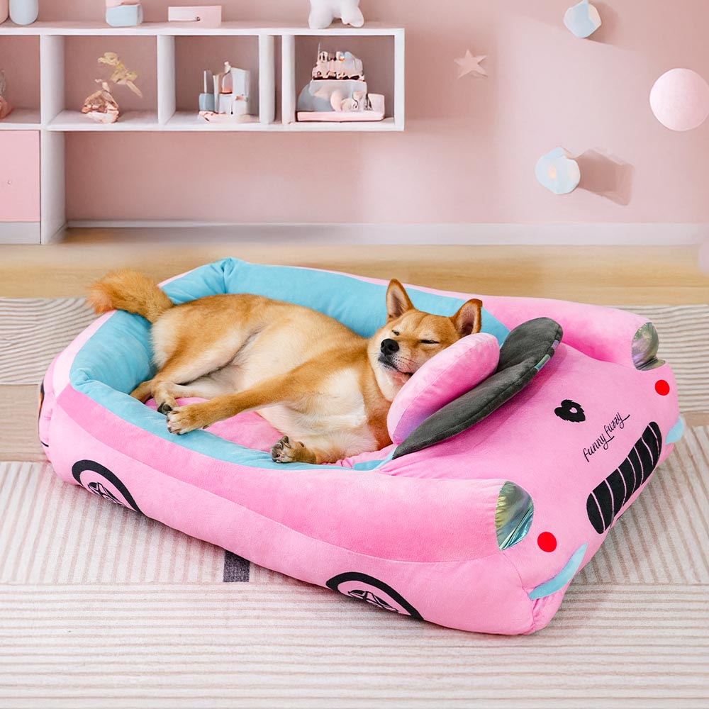 FurElegance Klassisches Umwandelbares Rennwagenbett | Luxuriöses Bolster-Hundebett für stilvollen Komfort und Unterstützung