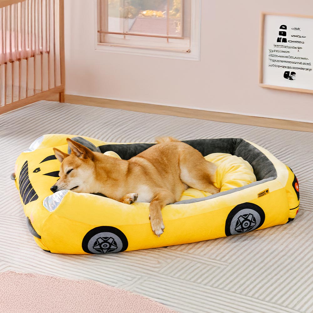 FurElegance Klassisches Umwandelbares Rennwagenbett | Luxuriöses Bolster-Hundebett für stilvollen Komfort und Unterstützung