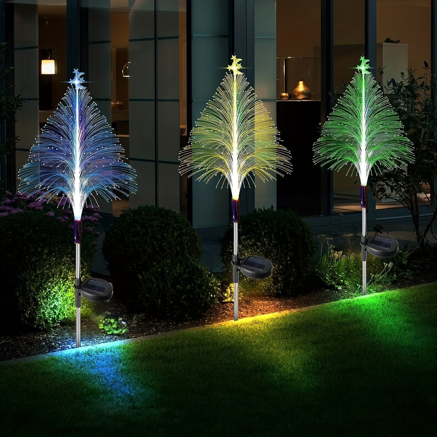 LichtTuin Solarset – 3 farbwechselnde LED-Gartenlampen mit Solarenergie