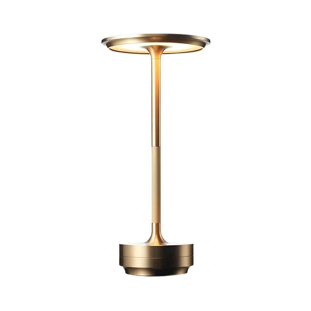 Moderne Messing-Kegel-LED-Akku-Tischlampe 1-Licht