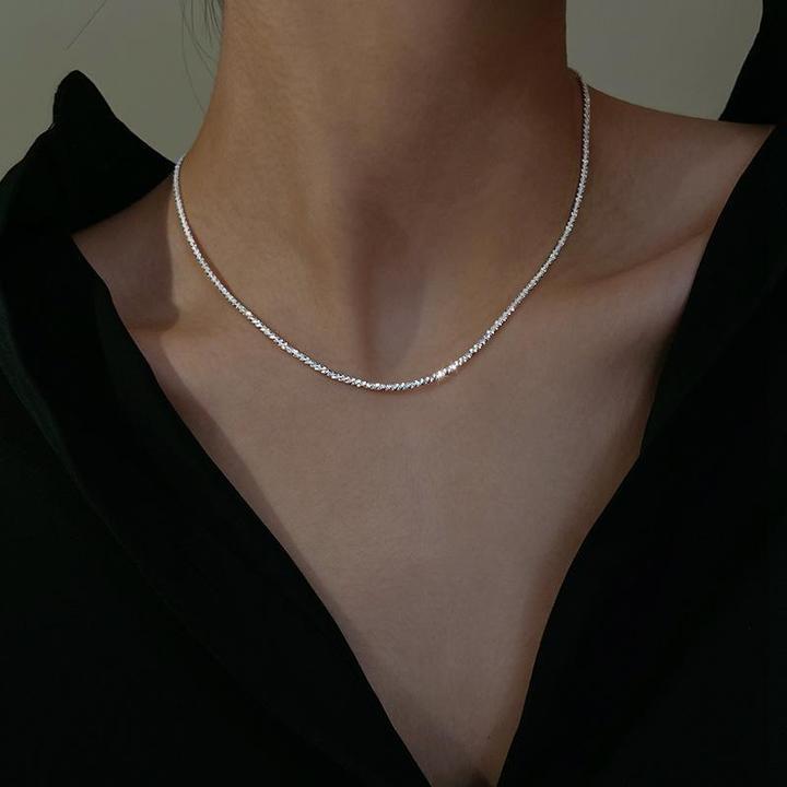 Sternenlicht-Halsketten-Silberset