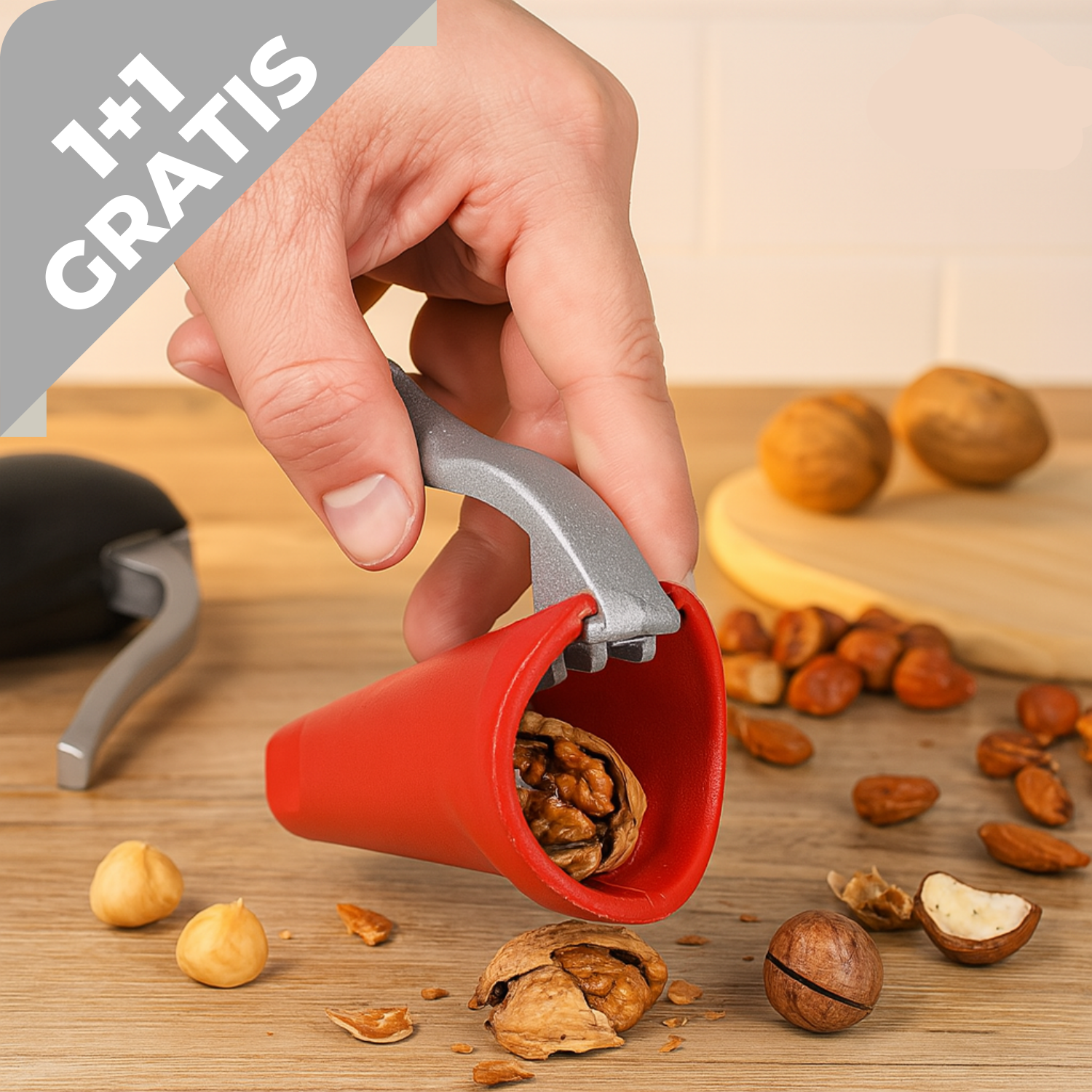 1+1 GRATIS NussMeister Nie Wieder Kraftaufwand Beim Nüsse Knacken