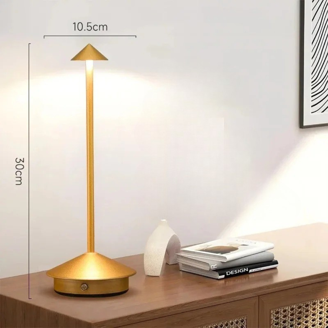 Moderne Aluminium-Kegel-LED-Akku-Tischlampe 1-Licht