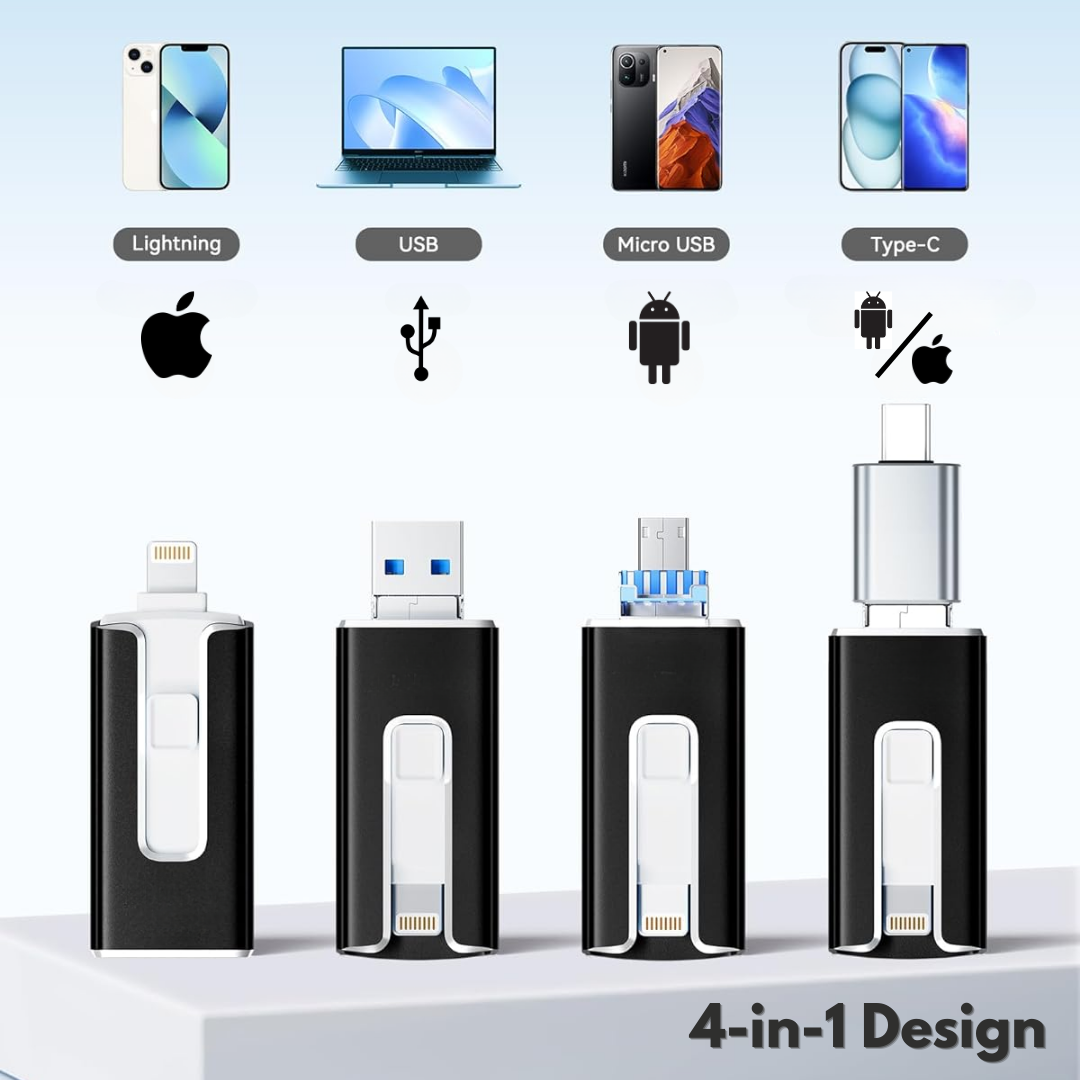 SnapVault 4-in-1 Backup-Stick | Direkt vom Telefon auf dein USB