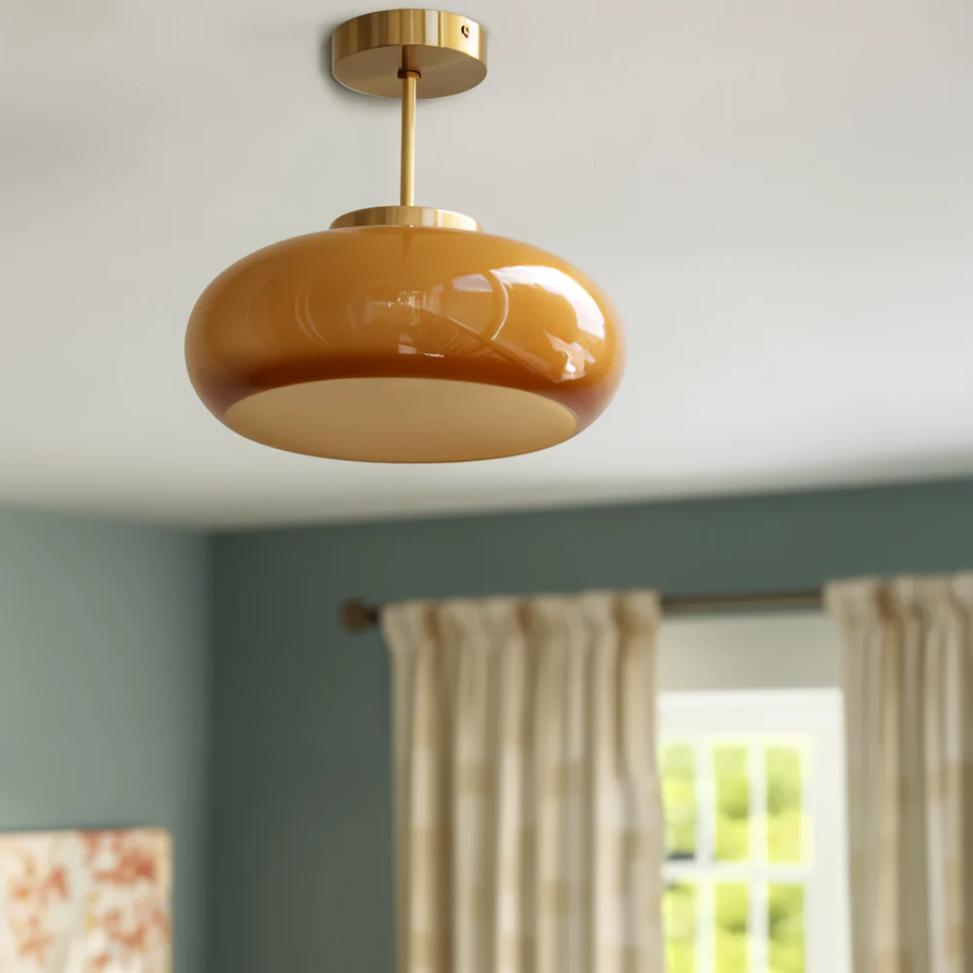 Vintage Glas Deckenleuchte 1-Licht