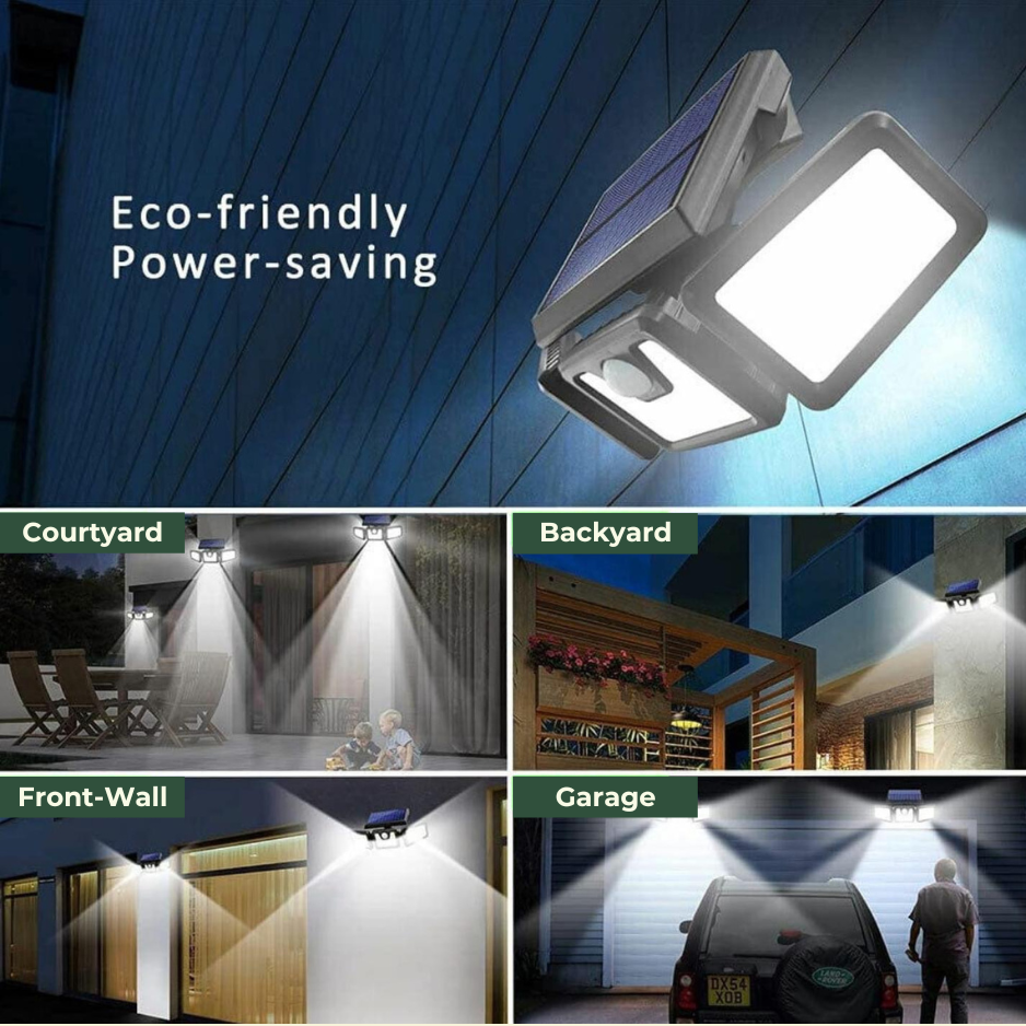 SunGuard Dreifach LED Solar Wandlampe | Beleuchten Sie Ihren Außenbereich mit smarter Effizienz